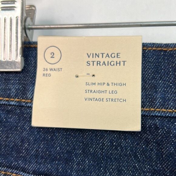 Universal Thread Vintage Straight stretch dark wash blue jeans size 2 NWT - Picture 8 of 12